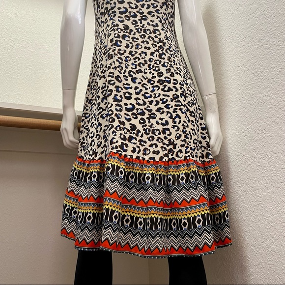Cabi 🐆 Festive Safari Leopard Print Ruffle Slip On Dress Sz XS - Picture 5 of 9